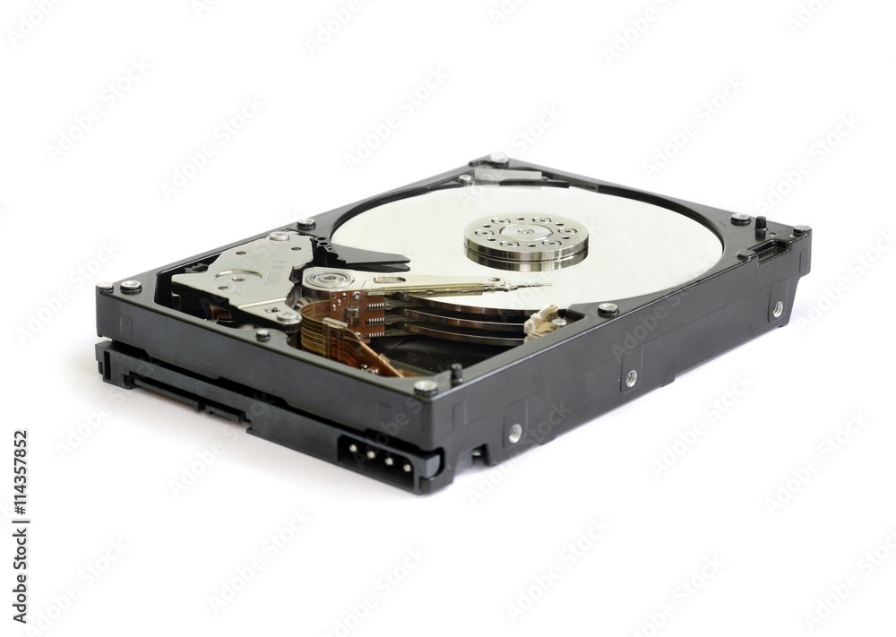 Inside of internal Harddrive HDD isolated on white background Inside of internal Harddrive HDD isolated on white background