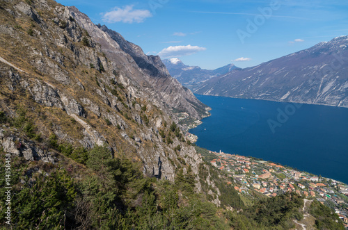 Beautiful view on Limone sul Garda from the mountainside
