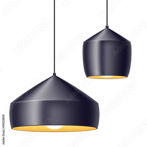 Pendant light lamps vector illustration.