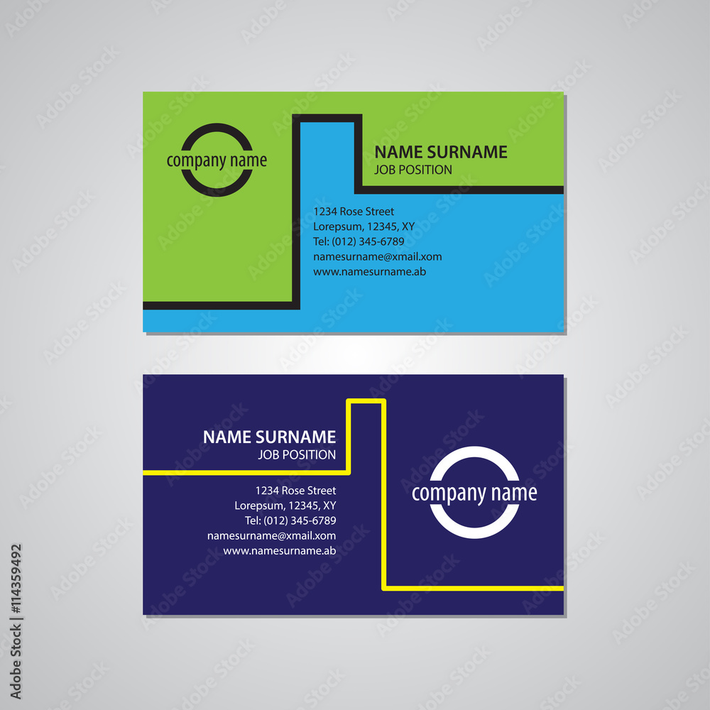 Obraz premium set of two business cards 3,5 x 2 in
