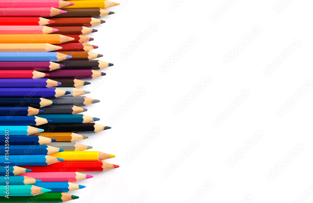 Colorful pencils on white background Colorful pencils on white background