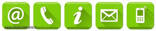 Contact Us – Set of square light green buttons