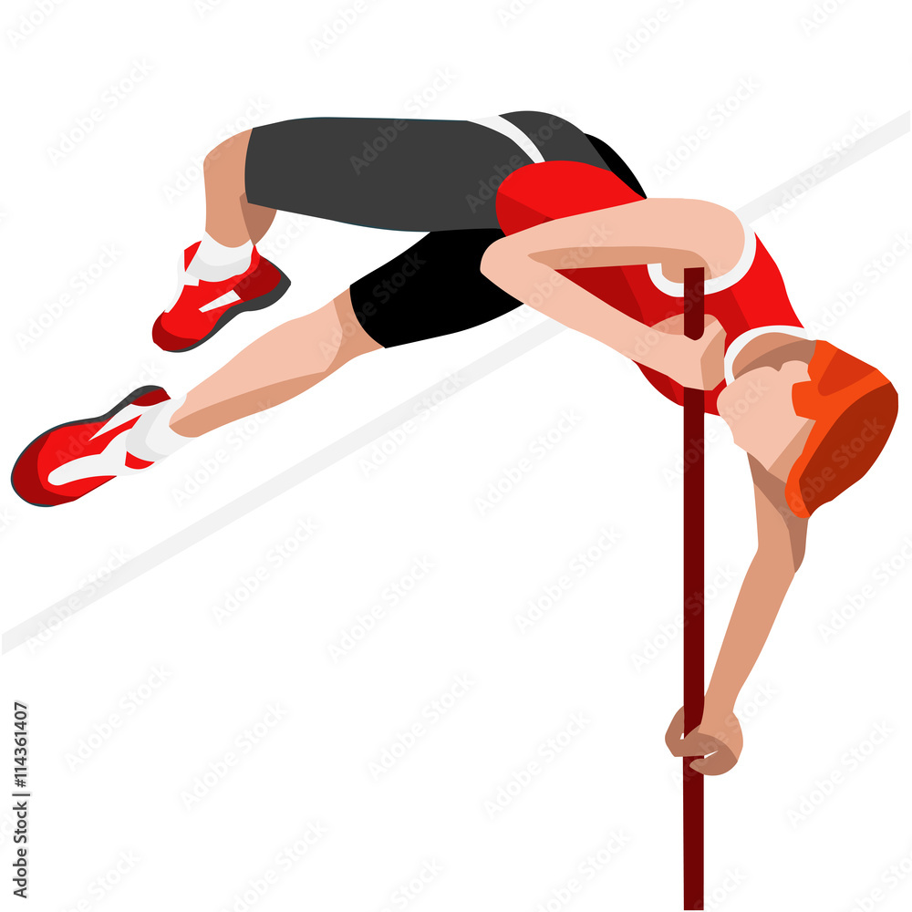 Ταπετσαρία Olympics Athletics Pole Vault Summer Games Icon Set