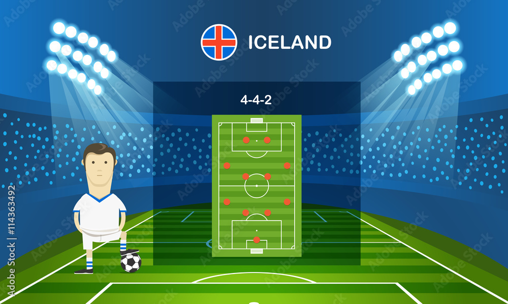 Fototapeta premium Soccer team arrangement. Football infographic template