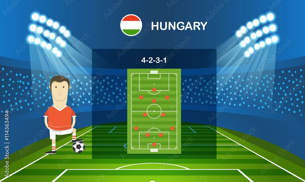 Fototapeta premium Soccer team arrangement. Football infographic template