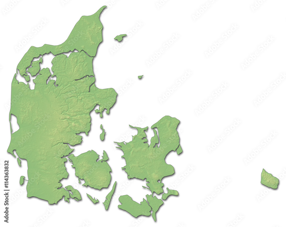 Relief map of Danmark