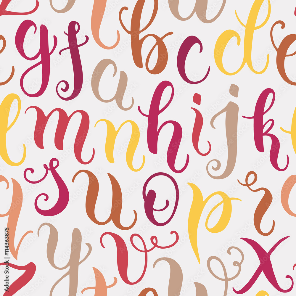 Hand drawn abc letters seamless pattern Hand drawn abc letters seamless pattern