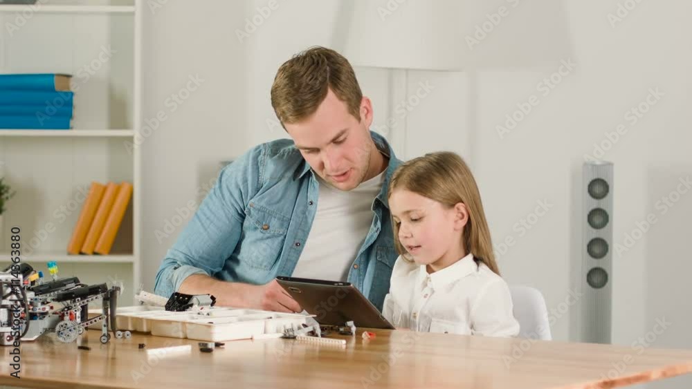 Positive father playing with his daughter Positive father playing with his daughter