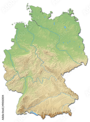 Relief map of Germany