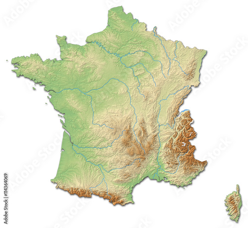 Relief map of France