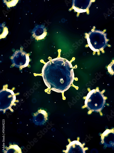 Fototapeta Naklejka Na Ścianę i Meble -  medically accurate 3d illustration of virus - close up