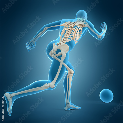 medically accurate 3d illustration of bowling player