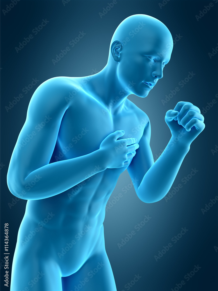 medically accurate 3d illustration of a coughing pose medically accurate 3d illustration of a coughing pose
