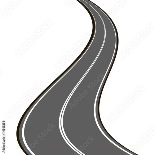 vector curved asphalt road