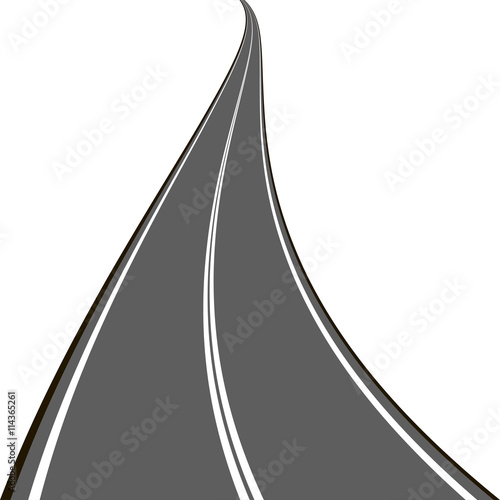 vector curved asphalt road