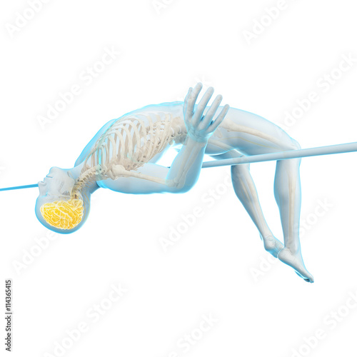 medically accurate 3d illustration of a highjump pose