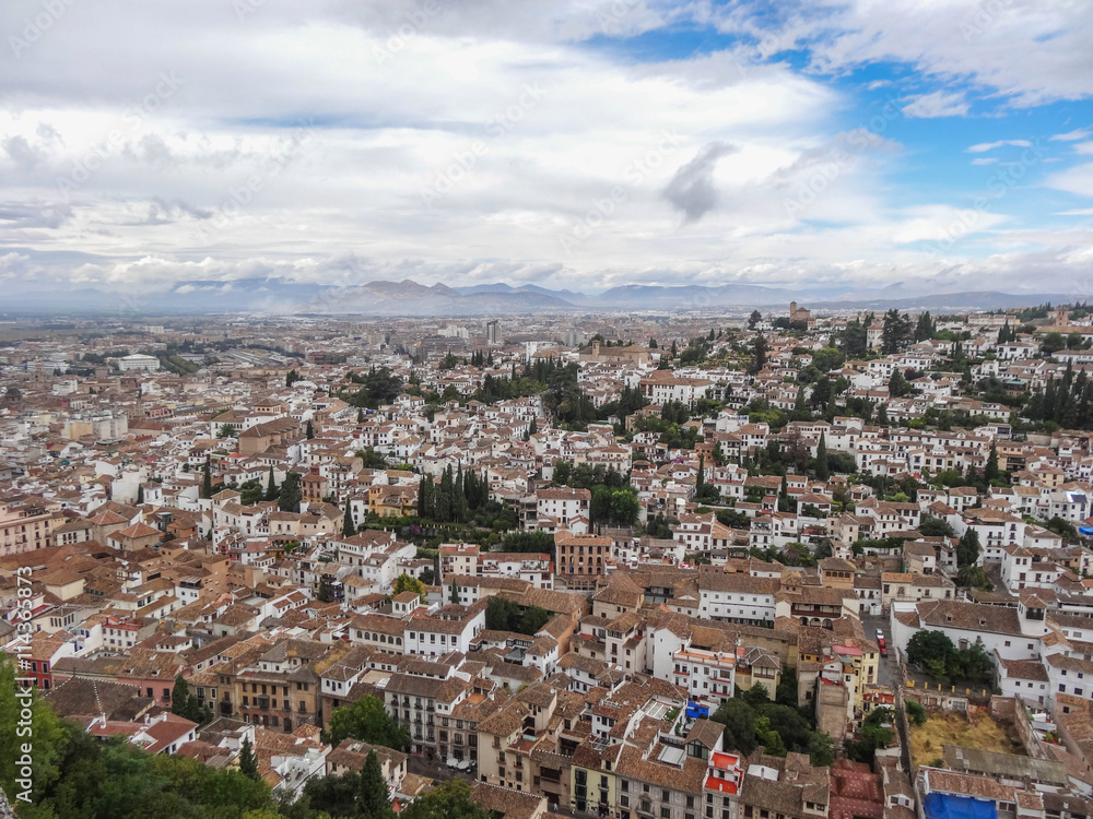 Panorama und Sehenswürdigkeiten von Granada, Andalusien, Spanien