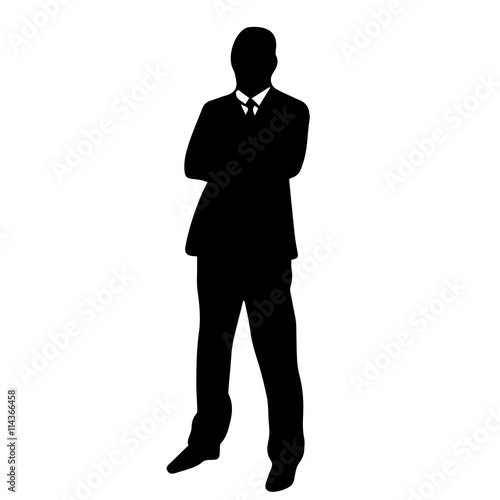 The outline of a man in a suit