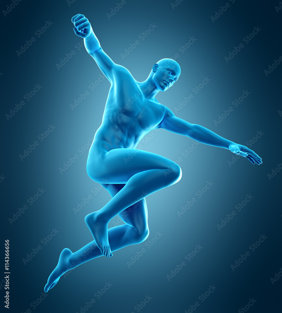 medically accurate 3d illustration of a sportsman pose