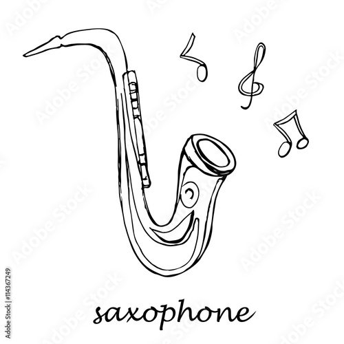 Golden saxophone classical instrument