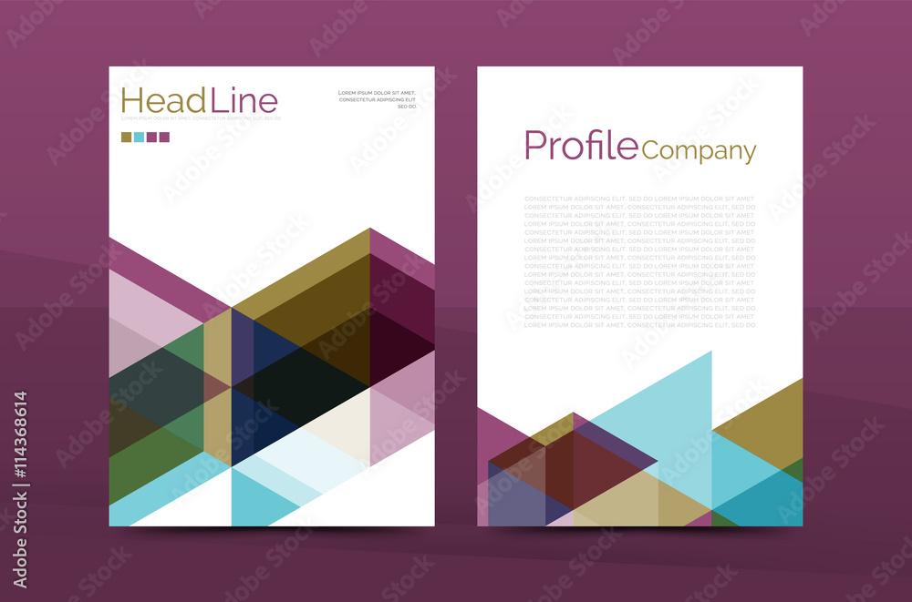 Fototapeta premium Geometric a4 front page, business annual report print template