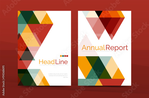 Geometric a4 front page, business annual report print template