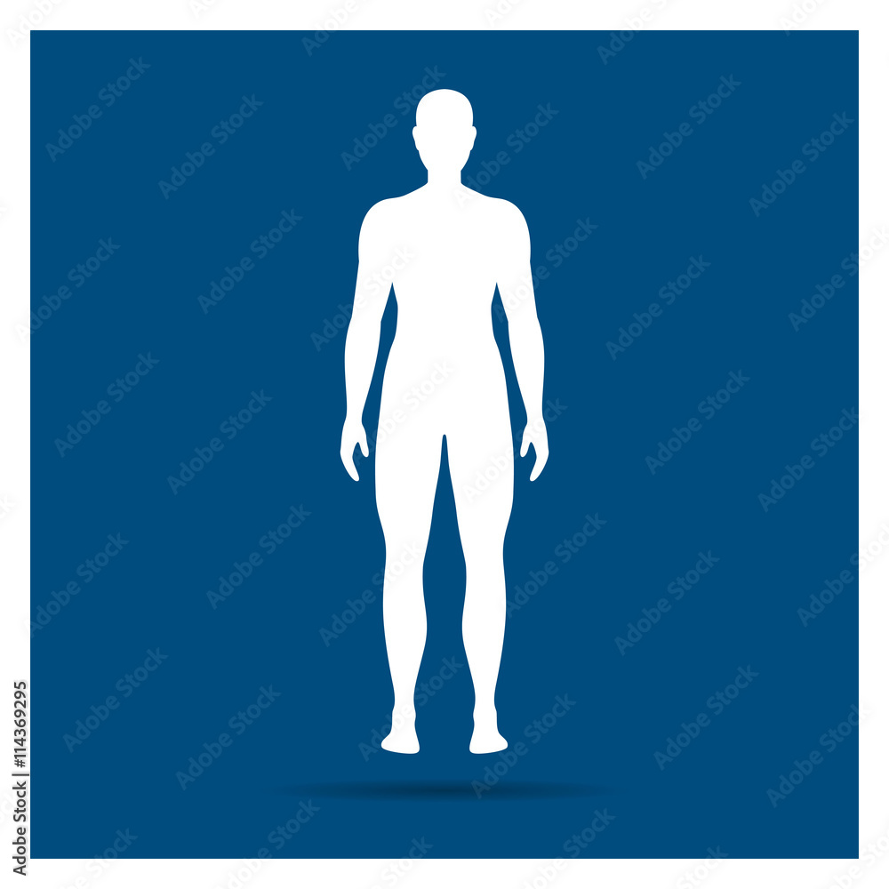 Vector Illustration of a Human Icon on a Blue Background Vector Illustration of a Human Icon on a Blue Background