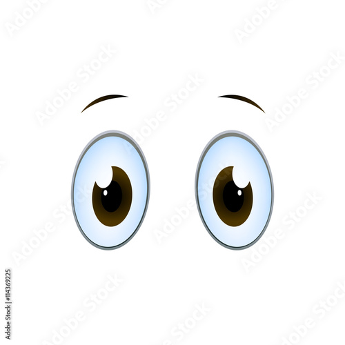 Vector Illustration of Cartoon Eyes on a White Background