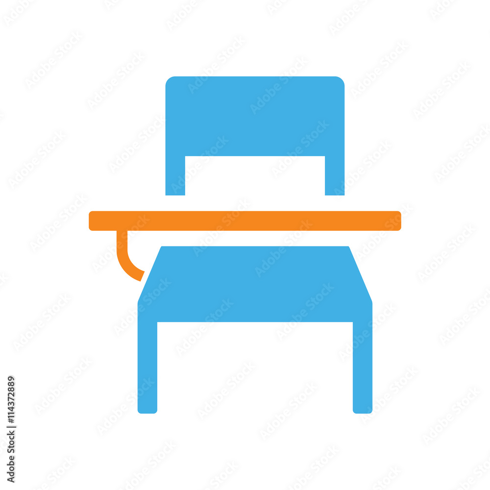 school student desk icon on white background school student desk icon on white background