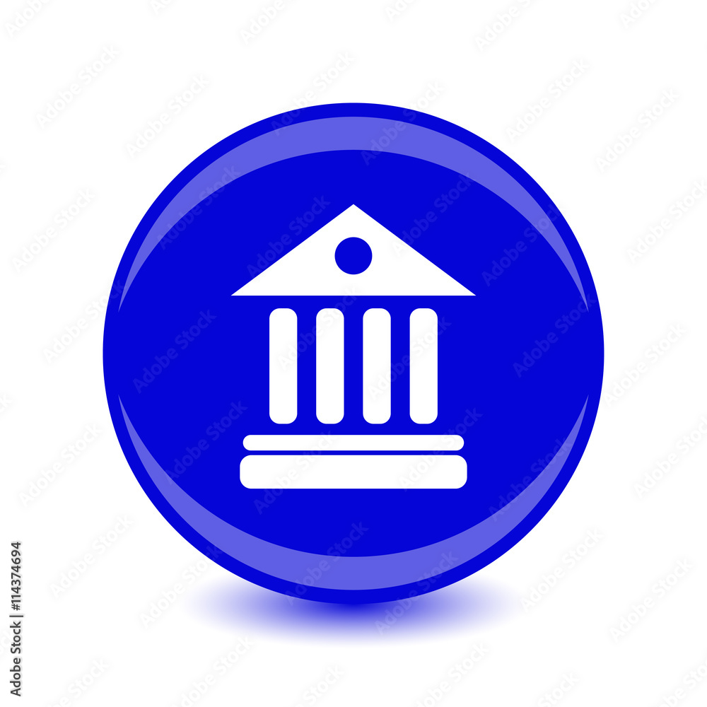 University Icon Isolated on blue Background. Vector illustration. University Icon Isolated on blue Background. Vector illustration.