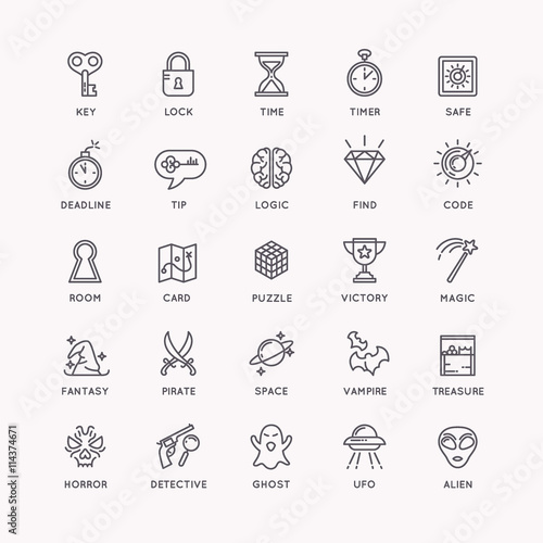 The icons set for the quest room.