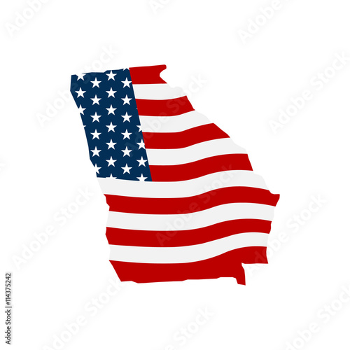 Georgia patriotic map. Vector graphic design illustration