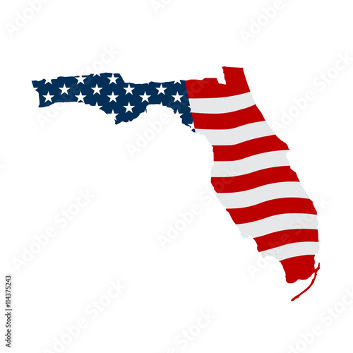 Florida patriotic map. Vector graphic design illustration