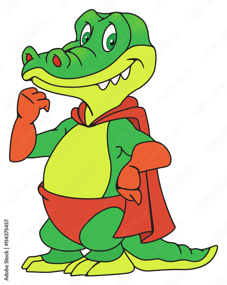 Fototapeta premium Crocodile in the raincoat