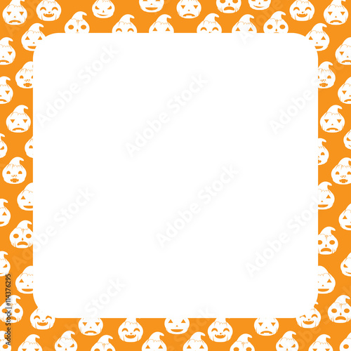 Halloween Border with Pumpkin, Square size, Halloween Theme, Kid Theme