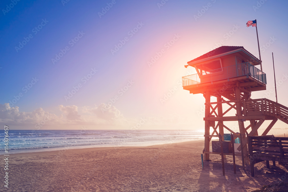 Daytona Beach in Florida baywatch tower USA Daytona Beach in Florida baywatch tower USA