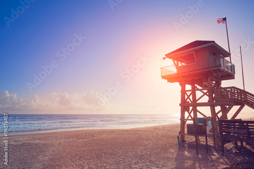 Принти на полотні Daytona Beach in Florida baywatch tower USA