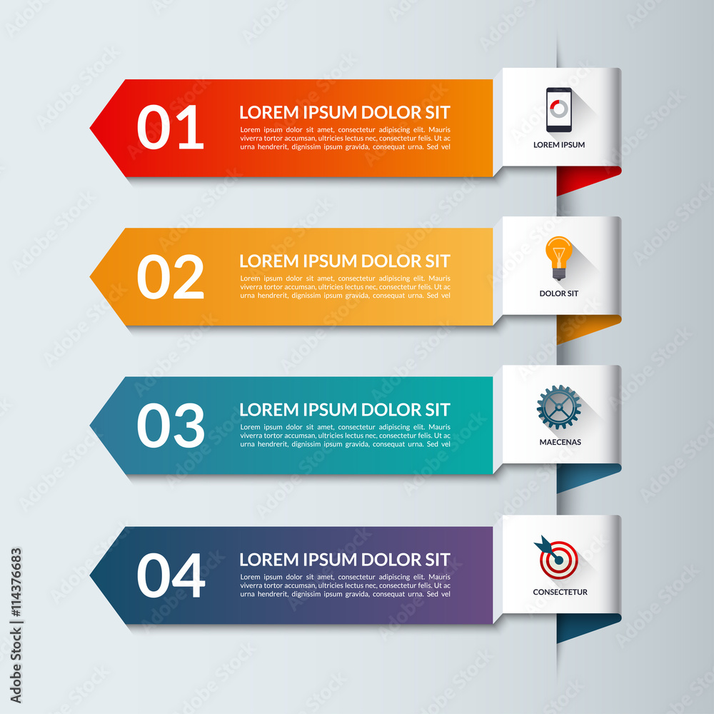 Infographic arrows. Vector template with 4 options Infographic arrows. Vector template with 4 options