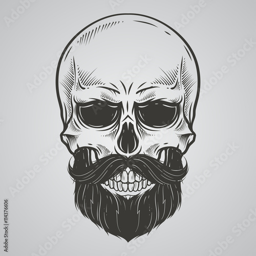 Bearded skull illustration