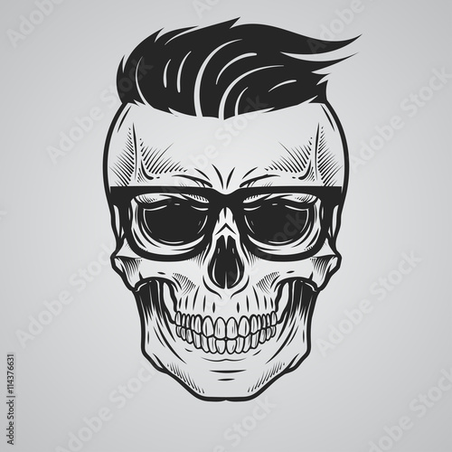 Skull with glasses