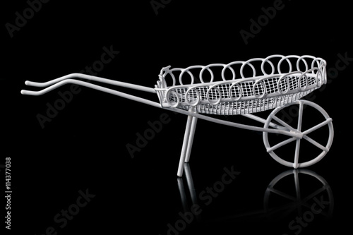 Bilde på lerret metal artifact trolley on a black background