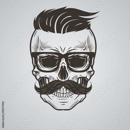 Bearded skull illustration