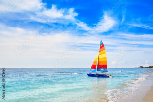 Canvas Print Florida fort Myers beach sailboat in USA