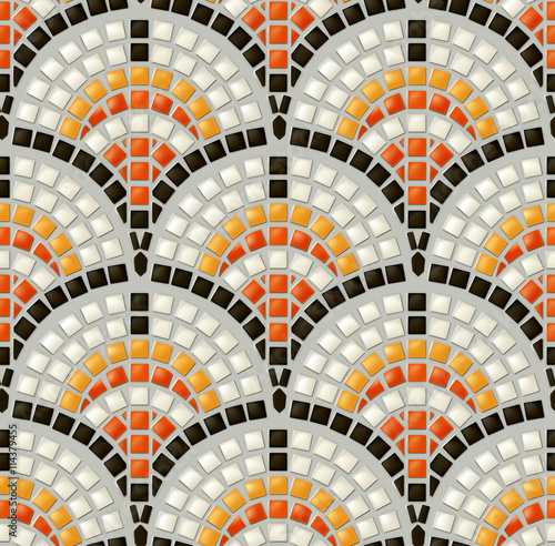 Antique mosaic, seamless vector pattern