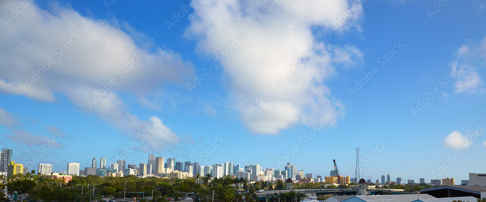 Miami downtown skyline panoramic view Florida