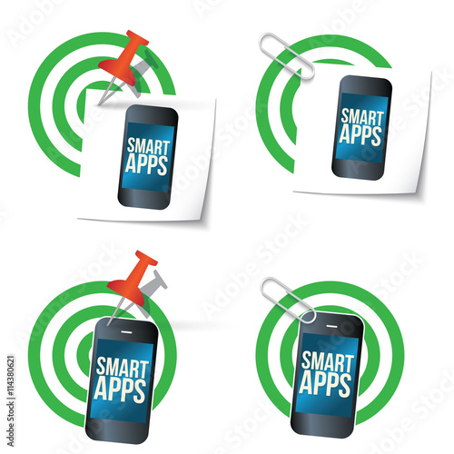Four targets and smart phone with the words smart apps