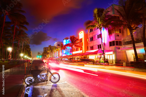 Miami South Beach sunset Ocean Drive Florida