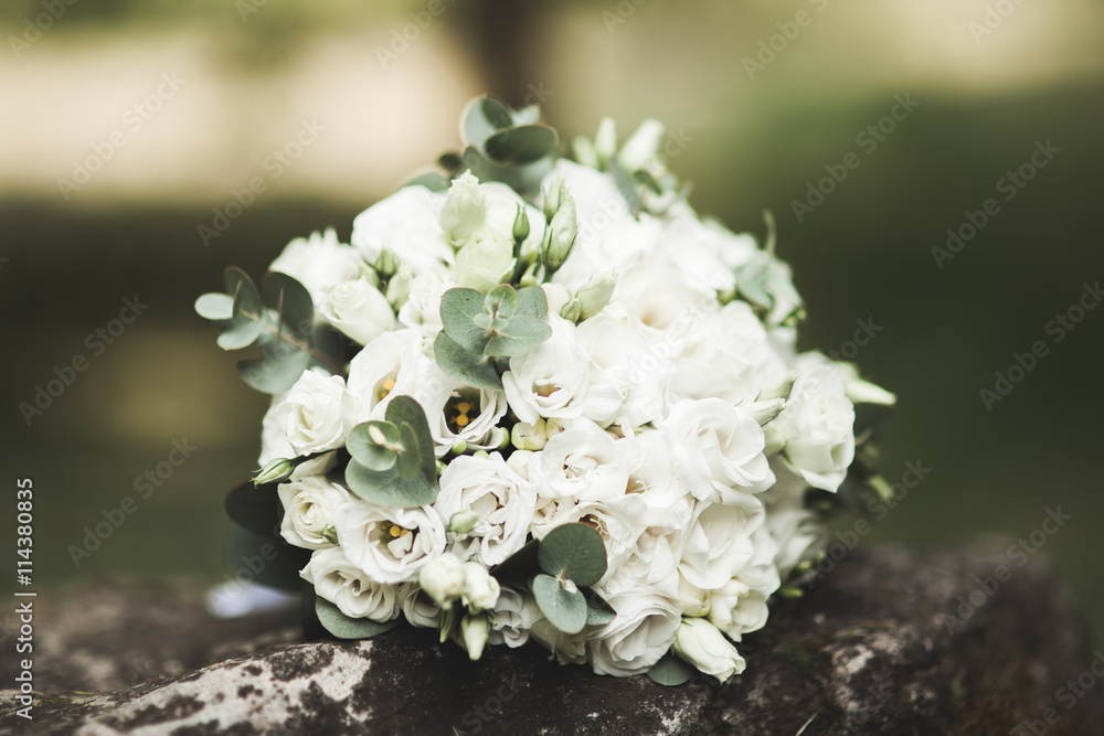 Wonderful luxury wedding bouquet of different flowers Wonderful luxury wedding bouquet of different flowers
