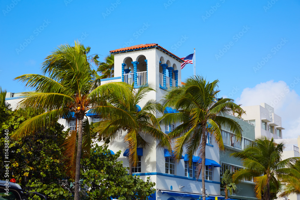 Fototapeta premium Miami Beach Ocean boulevard Art Deco Florida