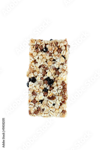 Granola bar isolated on a white background